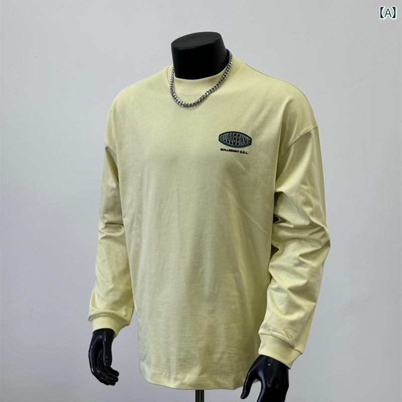 メンズ Tシャツ トレーナー 長袖 春秋 トップス アメリカン ストリート ダメージ加工 ライムグリーンイエロー フロントワンポイント バックプリント 英字 ラウンドネック 通気性 軽量 ヴィンテージ 7,466円
