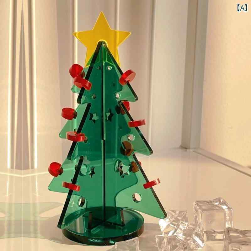 クリスマス デコレーション アクリルスタンド クリスマスツリー デスクトップ クリスマスシーン レイアウト 小道具 小さい 装飾品 インテリア