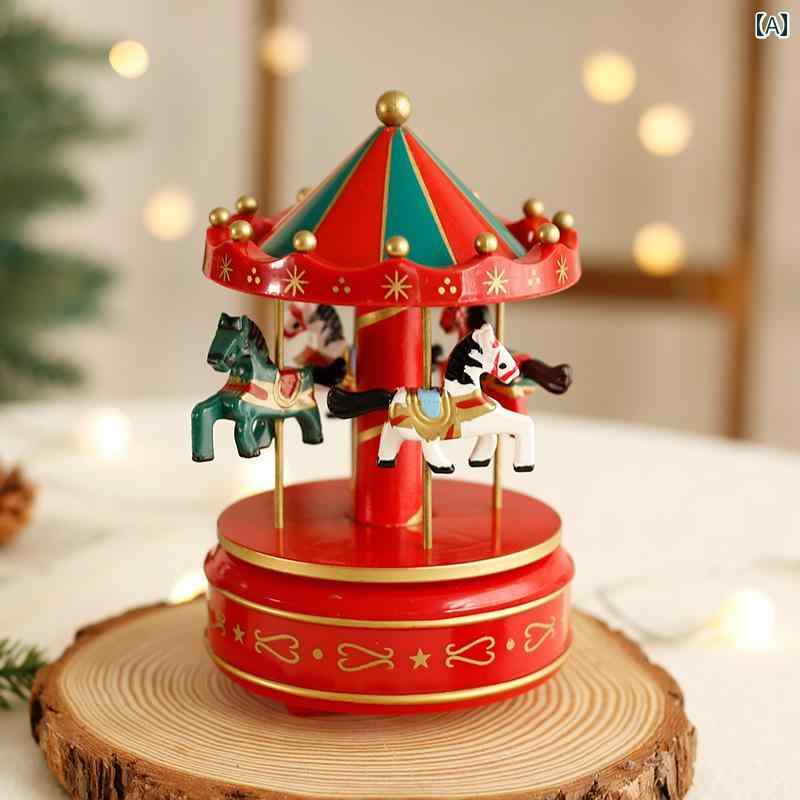 楽天市場】ヴィンテージオルゴールメリーゴーランド グリーン木製