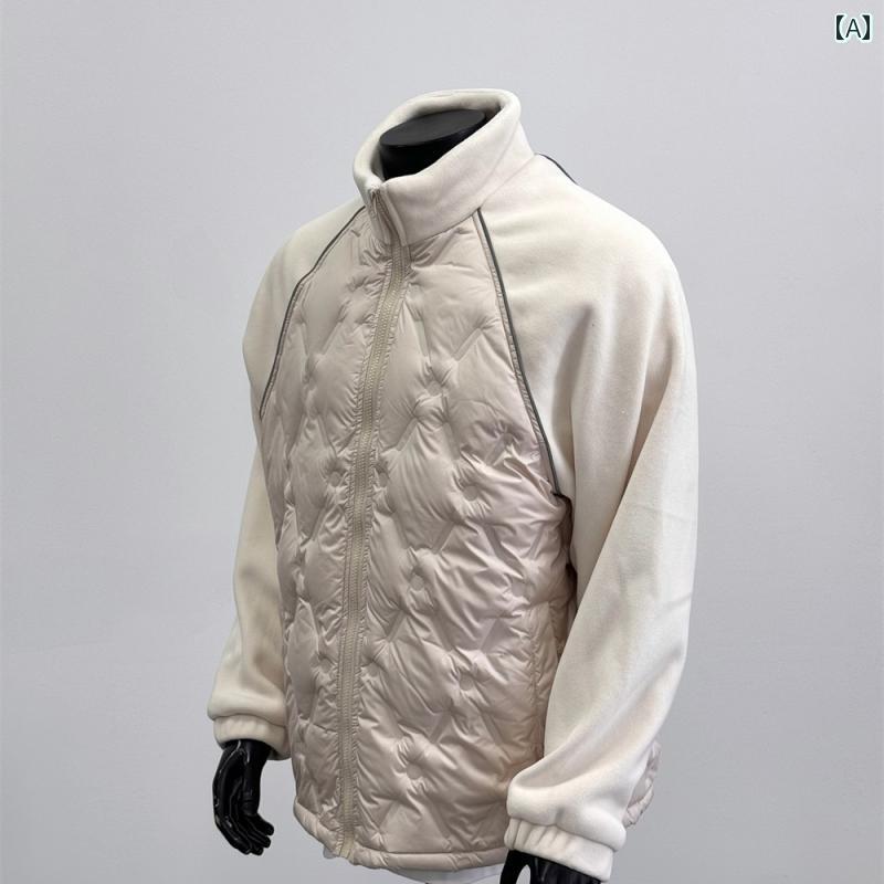 ブルゾン 男性 冬 長袖 厚手 菱形 普段着 暖かい ファッション 防風 軽量 ジャケット ストリート パーカー モダン カジュアル メンズ シンプル｜ラ・グラーヌ