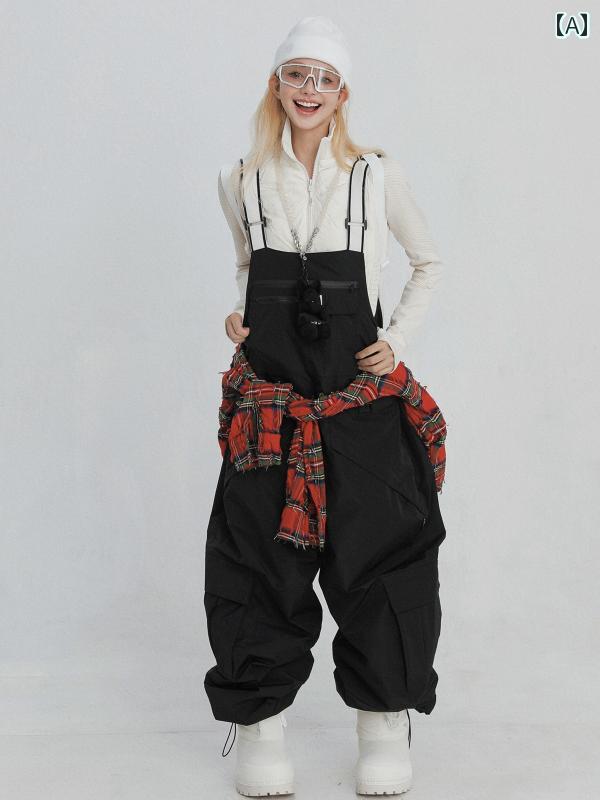 ビブパンツ サロペット メンズ レディース スキー オーバーオール ボード 防水 スキー ワンピース アウトドア ブラック スノー用品 パンツ ズボン 保温性 暖かい 耐摩耗 カップル ファッション｜ラ・グラーヌ 20,931円
