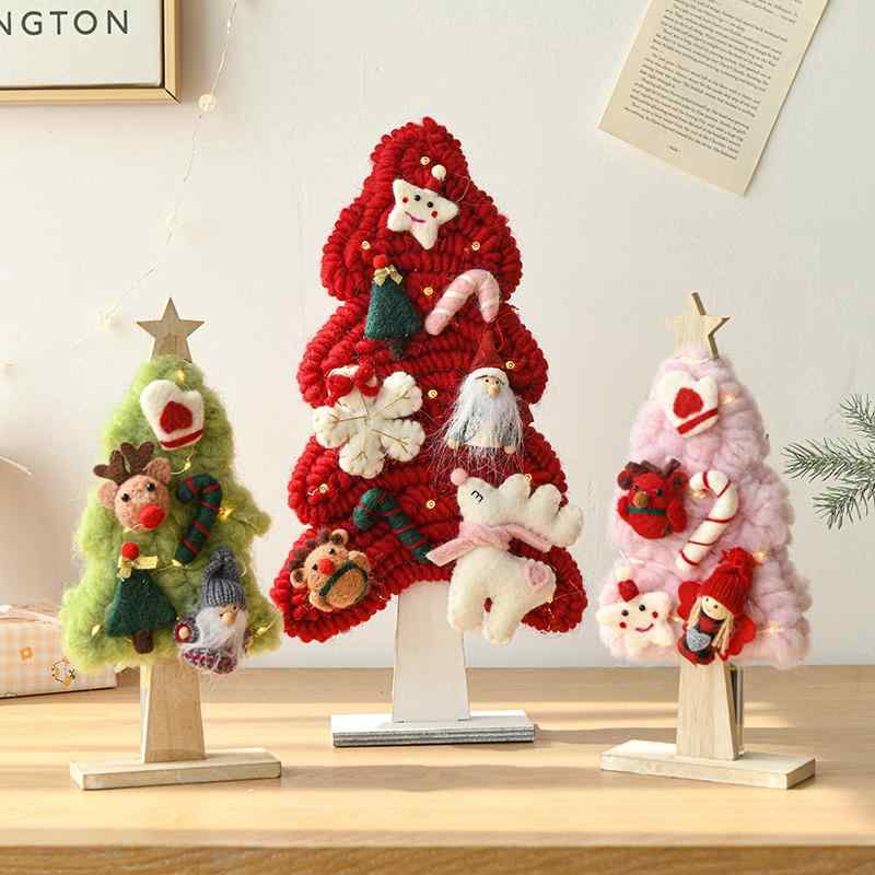 ウール フェルト 手編み DIY クリスマス オーナメント インテリア ツリー 自家製 エコフレンドリー 完成した 暖かみ 装飾