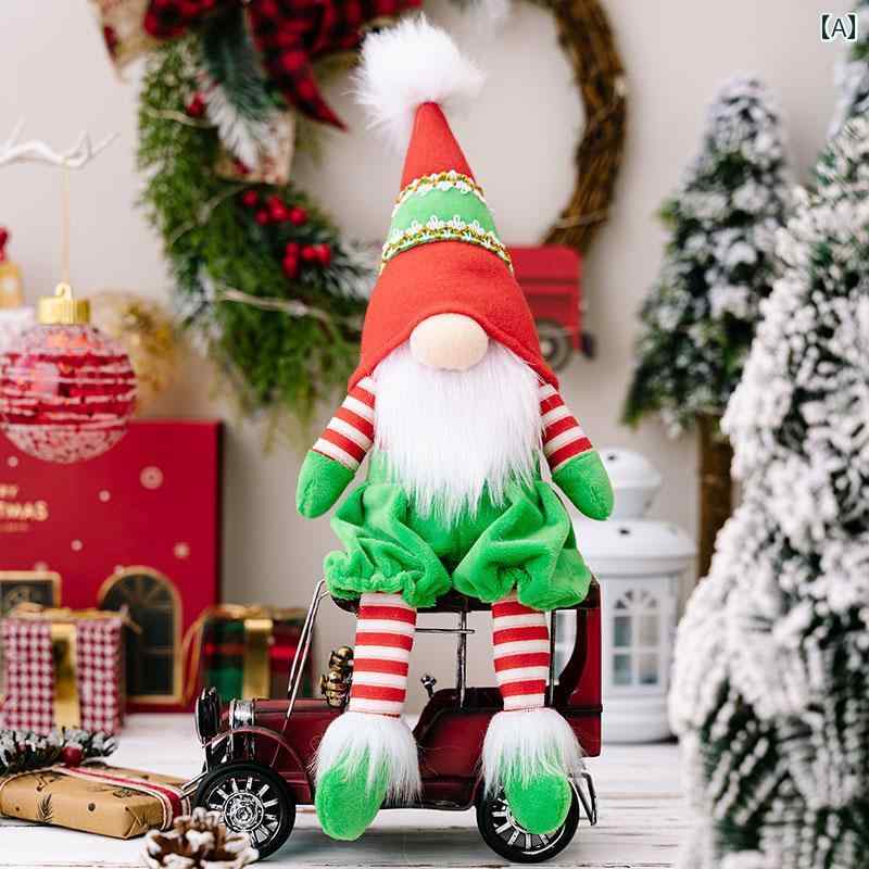 クリスマス 人形 顔のない人形 子供 置物 ギフト デスクトップ ウィンドウ チャーム デコレーション 装飾用品