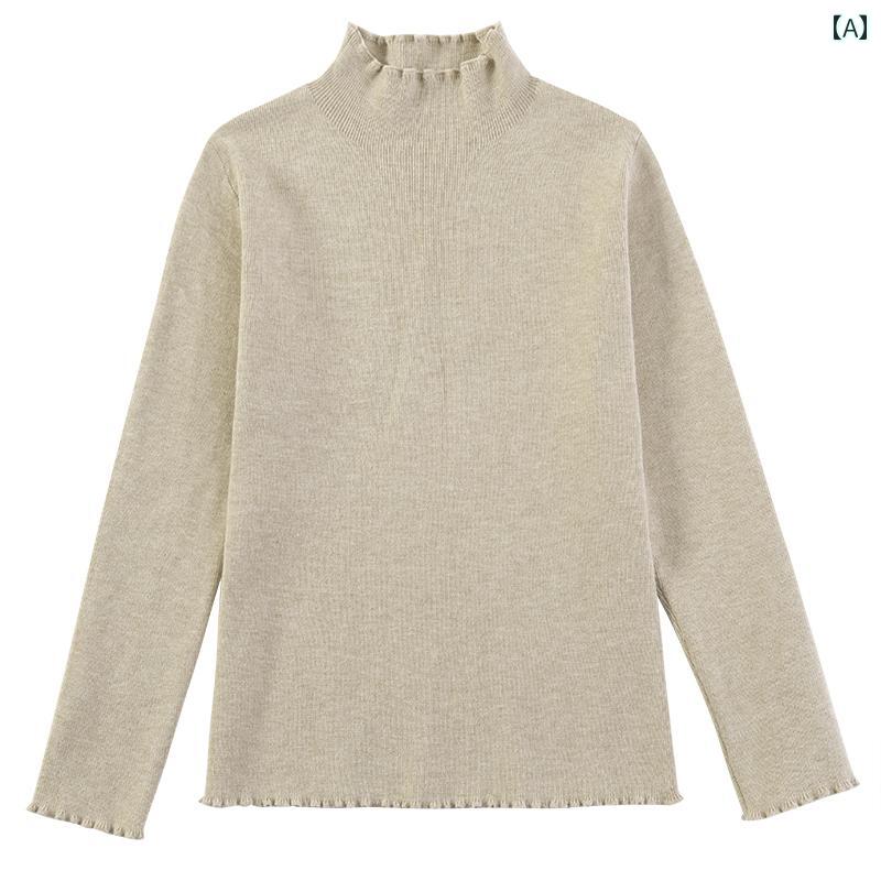 キッズ 子供服 秋冬 トップス インナー ウェア トレーナー エレガント 上品 シンプル レース 首 ハイネック ニット レイヤリング シャツ 女の子 レディース カジュアル 6,685円