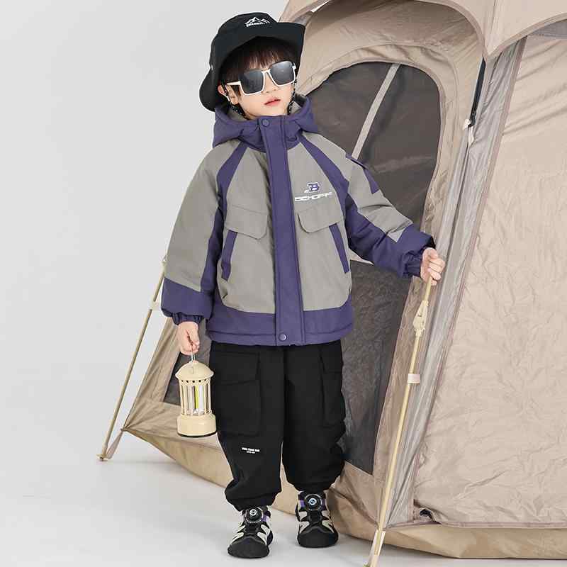 子供服 男の子 ボーイズ スジャケット ジャンバー フード付き フリース裏地付き 秋冬 暖かい 通園 通学 アウトドア おしゃれ スポーティ キッズ