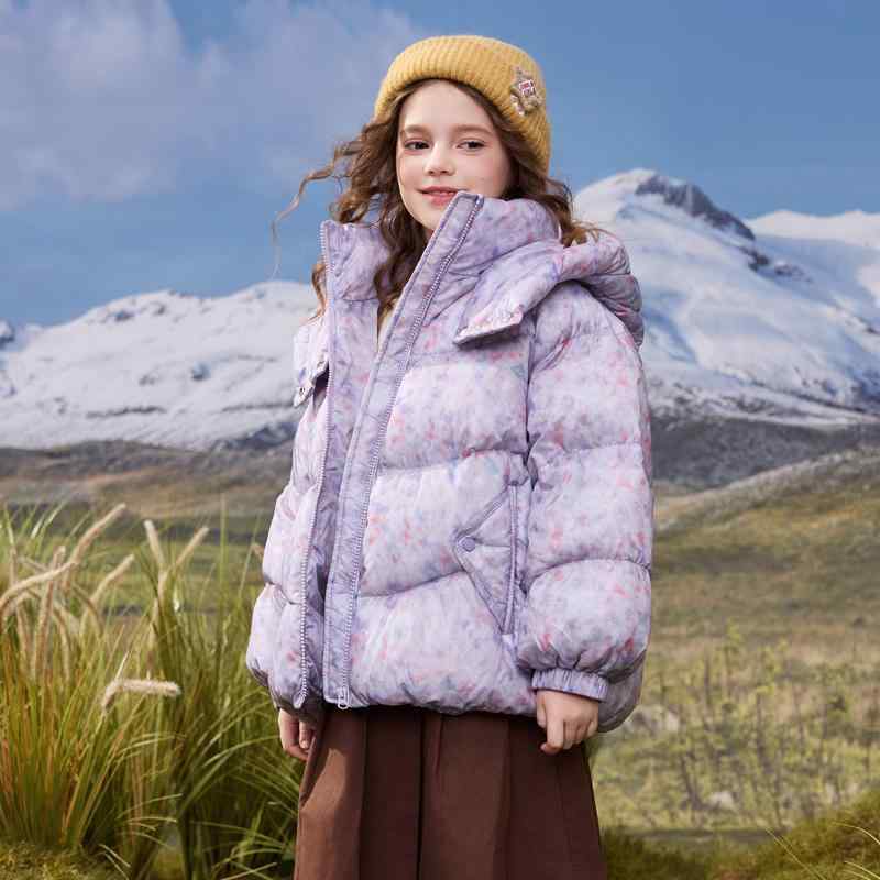 キッズ 落ちこむ上衣 ボンネット付き添い人 厚地の外套 アウター ちびっ子 今めかしい 流行り物 お嬢さん 冬 ホワイトダックダウン 朦々たる 防寒 心地よい 今めかしい