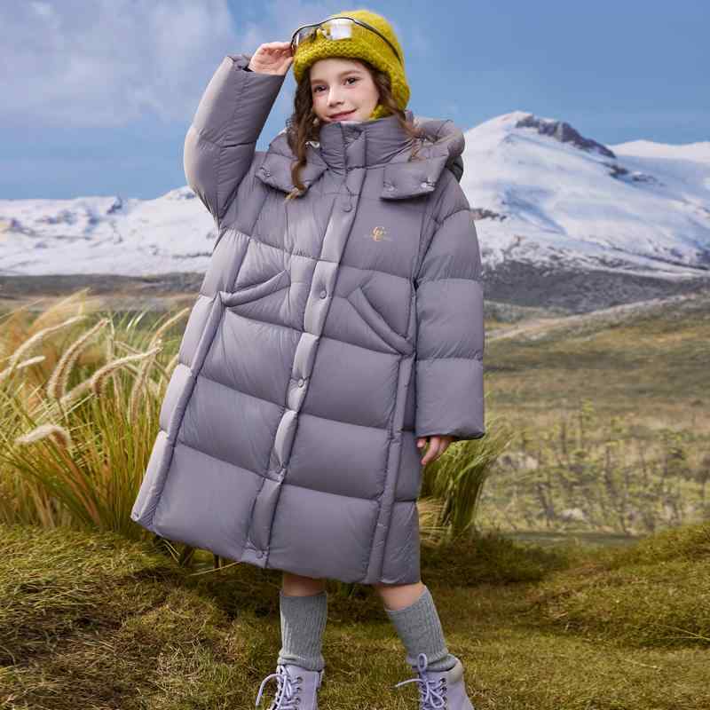 フード付き ダウンジャケット キッズ コート アウター 子供 おしゃれ ファッション 女の子 ロング 冬 ホワイトダックダウン カジュアル 極寒 暖かい 防寒