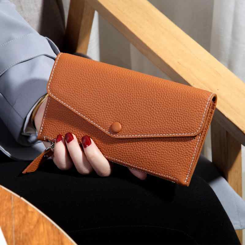 長財布 レザー レディース 薄型 ハンド ウォレット コンパクト 大容量 モバイル収納 革 韓国 エレガント プレゼント