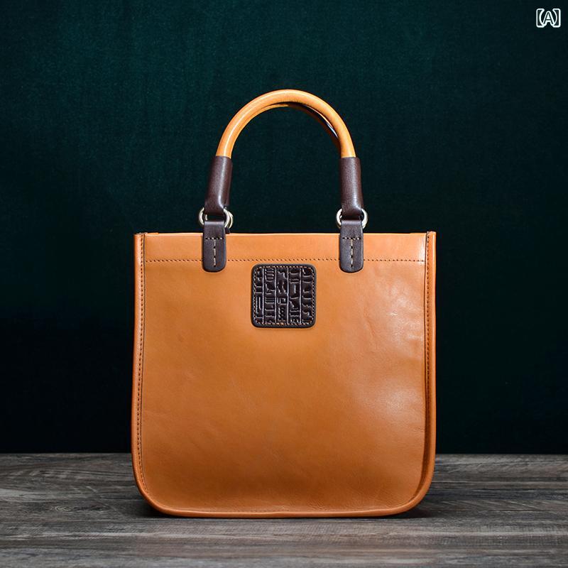 ハンドバッグ 革製品 トートバッグ エンボス レトロ 第一層牛革 シンプル カジュアル デイリー使い レザー 収納力 レジャー おしゃれ ギフト ファッション|ラ・グラーヌ