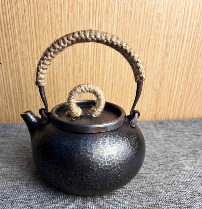 湯わかし レトロ ティーポット 銅製 湯わかし 急須 打出し ひな型 アンティーク風 湯わかし 朦々たる 分かりやすい