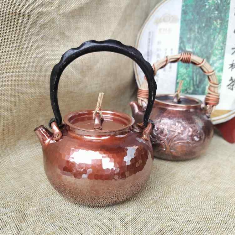 湯わかし 急須 茶釜 銅 湯わかし 醸造酒用 ティーポット ろ波器 アンティーク レトロ 耐久性 茶道 カンフー 茶 湯わかし