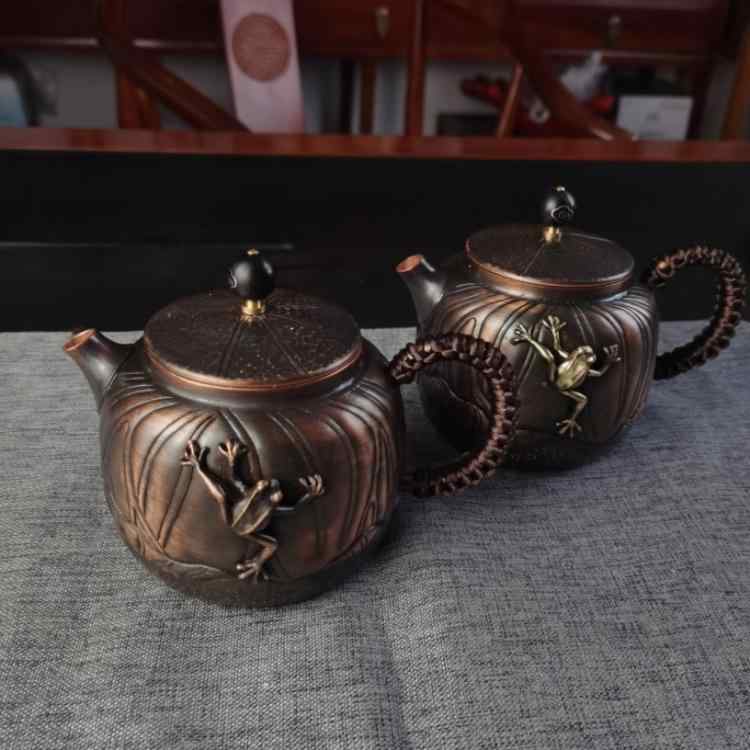 湯わかし レトロ ティーポット 急須 銅製 蝦 カンフー茶 和風 ポット 飛び切り感 美術 かざり付ける品 耐久性 古典派音楽 金属元素 差し上げ物