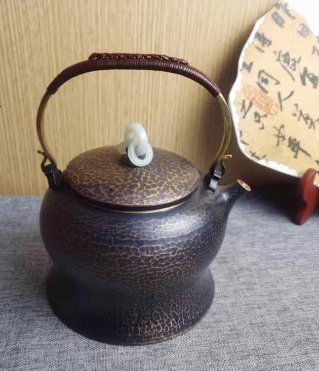 湯沸かし レトロ ティーポット 花かご 銅製 言い慣わし 茶道 急須 湯わかし用 多役立つこと アンティーク 飾りつけ 室内装飾 原則として型 分かりやすい