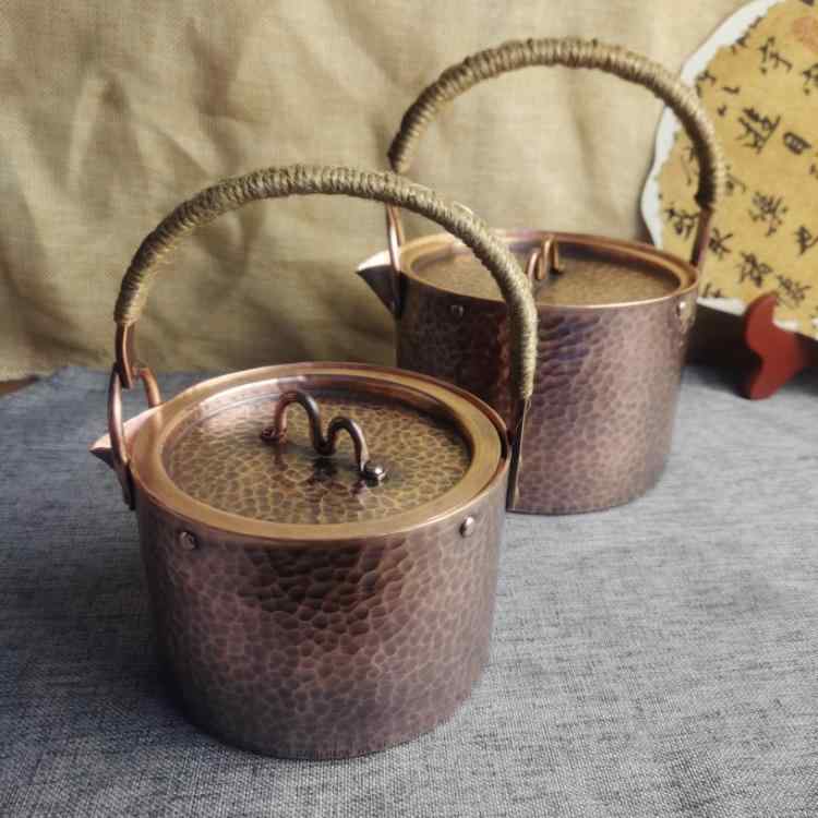 急須 茶釜 銅 湯わかし レトロ 熱傷押しとどめる 耐久性 和風 ひな型 鍋 熱湯 ティーポット カンフー 茶 熱伝わらす 使い分かりやすい 朦々たる アンティーク