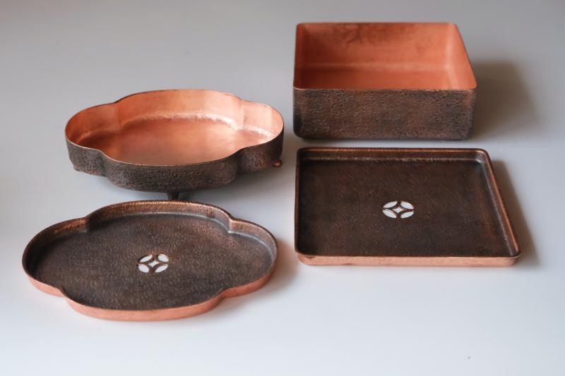 茶盤 茶托 茶道具 水受け台 赤銅色 レトロ 入れもの ティーポット 照明ランプ アンティーク 時刻表御召しもの お盆 元始的 茶道 かざり付ける 芸術芸術品
