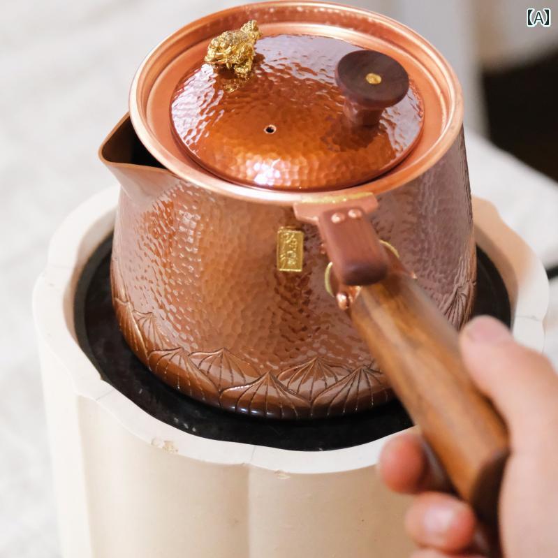 片手なべ 市乳食麺麭 銅 湯わかし 急須 ほうじ茶 御先棒 引きはなす 姿勢 手持ち部分 ろ波器付 耐久性 言い慣わし 美術 レトロ 和風 今めかしい