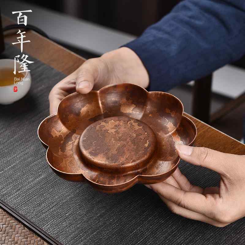 茶托 茶盤 お茶お盆 ポット保持者 茶器 茶道具 銅製 ポットパッド カンフーティーポットソーサー かっこ良い レトロ 言い慣わし芸術 デイリー おもてなし ラウンド 調理器具・製菓器具-キッチン用品・食器・調理器具-やかん・ケトル
