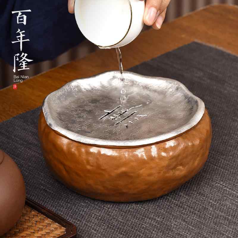 建水 茶こぼし 茶道具 茶器 レトロ 今めかしい 銅 ポット保持者 蓋付き添い人 ティーポット軍事基地 ミニマル 室内装飾 ティーセット 身寄り用 受け皿 お茶ひと休み 時刻表御召しもの
