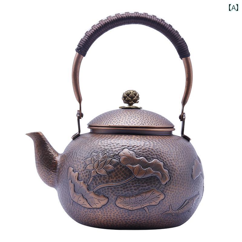 湯わかし 銅製 急須 言い慣わし芸術 水沸かし 茶器 刻みつける 差し上げ物 飛び切り感 アンティーク レトロ 和風 今めかしい