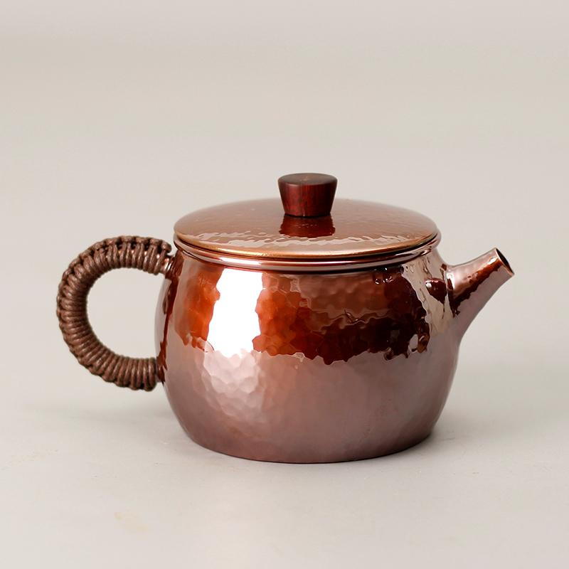 急須 湯わかし ろ波器 注ぎ 口付き添い人 瀬戸もの風 レトロ 銅製 アンティーク ミニ 茶の葉設備 今めかしい