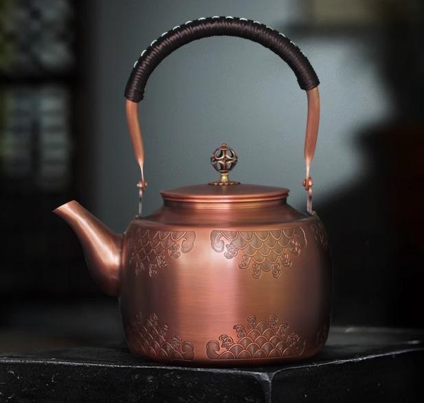湯わかし 湯わかし 茶道具 茶器 付属品 余暇活動 レトロ 銅製 身寄り用 お茶ひと休み おもてなし 今めかしい 大静電容量 瀬戸もの風 ティーポット 言い慣わし芸術