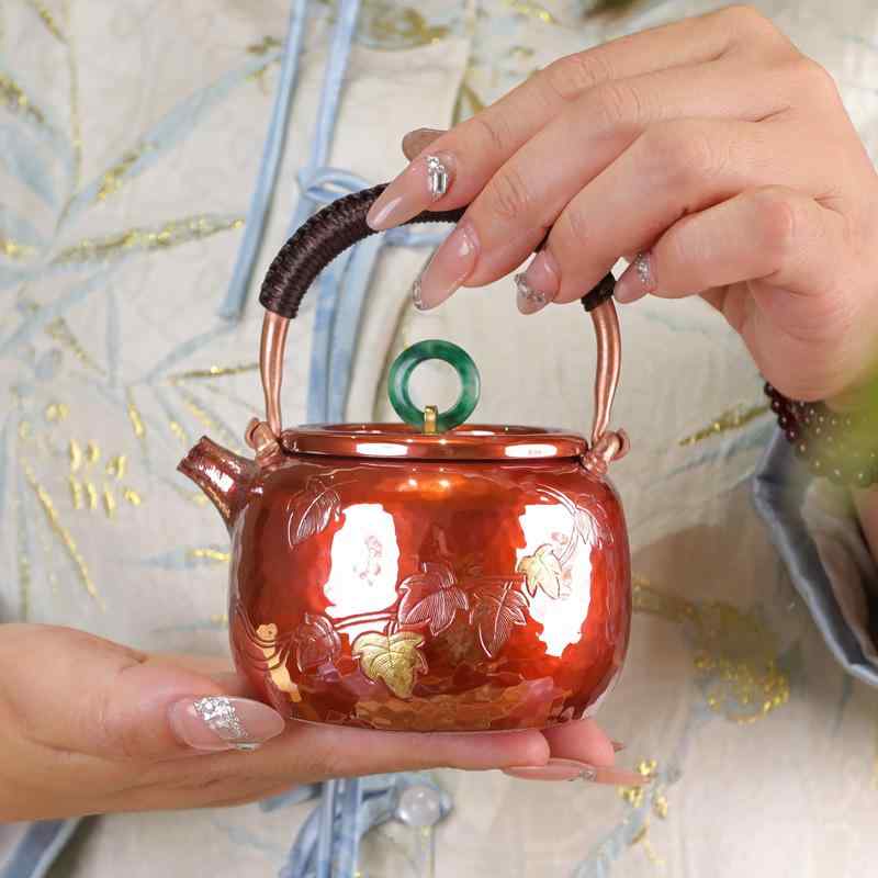 ティーポット 湯わかし 湯わかし 銅製 茶道具 茶器 付属品 余暇活動 レトロ カンフーティー 窈窕たる パウダーコンパクト 飛び切り感 おもてなし お茶ひと休み 差し上げ物
