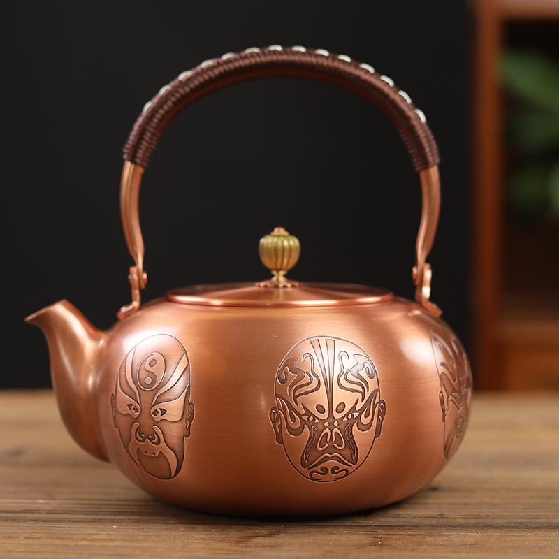 やかん ケトル ティーポット 茶道具 茶器 アクセサリー 趣味 レトロ 急須 銅製 家庭用 1800ml おしゃれ プレゼント エレガント 伝統工芸 シンプル