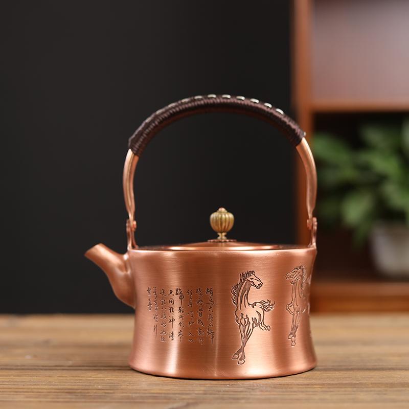 湯わかし 湯わかし 銅製 身寄り用 茶道具 茶器 付属品 余暇活動 レトロ 湯わかし 1600ml 1800ml 今めかしい 分かりやすい 勝手もと設備 お茶ひと休み