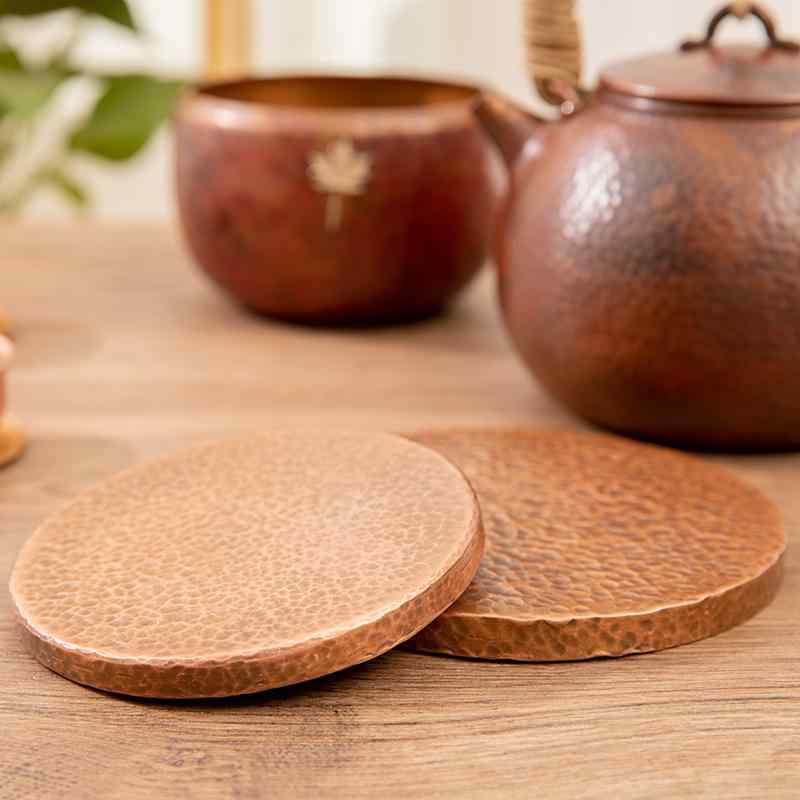ポットパッド ポットつや消し 銅製 茶道具 茶器 付属品 余暇活動 レトロ 中国茶 槌目飾りつけ 今めかしい 飛び切り感 ラウンド 丸型 差し上げ物 分かりやすい お茶ひと休み