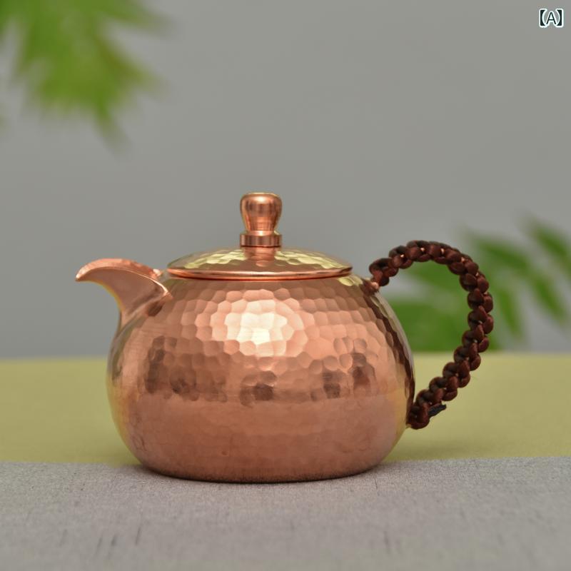 ティーポット やかん ケトル 小さい ミニ 銅製 茶道具 茶器 アクセサリー 趣味 レトロ 湯沸かし 家庭用 シンプル 伝統工芸 おしゃれ ティータイム 高級感