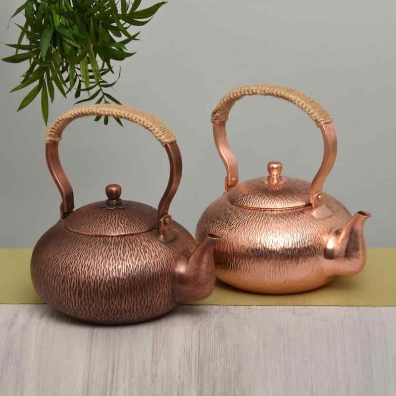 湯わかし 湯わかし ティーポット 銅製 茶道具 茶器 付属品 余暇活動 レトロ 湯わかし 言い慣わし芸術 1.2L 2L 分かりやすい 今めかしい 差し上げ物 勝手もと設備