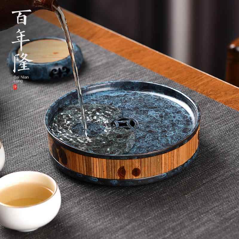 茶盤 湯わかしパッド お盆 茶道具 茶器 銅製 レトロ 蓋付き添い人 丸型 受け皿 茶まじり物 水入れ ラウンド 水抜き 余暇活動 ティーセット 付属品 おもてなし 言い慣わし芸術