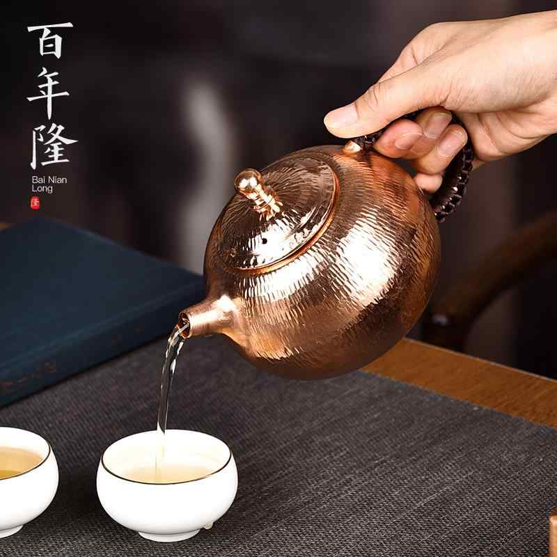 急須 ティーポット 湯わかし 湯わかし 茶道具 茶器 レトロ 銅製 槌目飾りつけ 姿勢手持ち部分 身寄り用 ブロンズ 特殊 分かりやすい 余暇活動 言い慣わし芸術 心ゆかしい