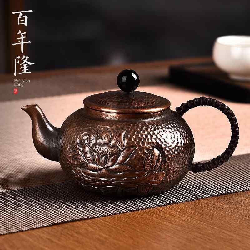 急須 ティーポット 茶道具 茶器 レトロ 銅製 姿勢手持ち部分 身寄り用 シングル カンフーティー 槌目飾りつけ 分かりやすい 言い慣わし芸術 余暇活動 差し上げ物 今めかしい