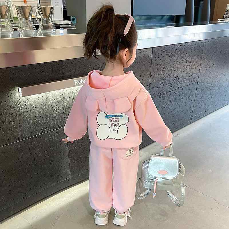 スウェットシャツ パーカー トップス パンツ ズボン セットアップ キッズ 子供 おしゃれ ファッション 女の子 フード付き スポーティ かわいい 春秋 シンプル