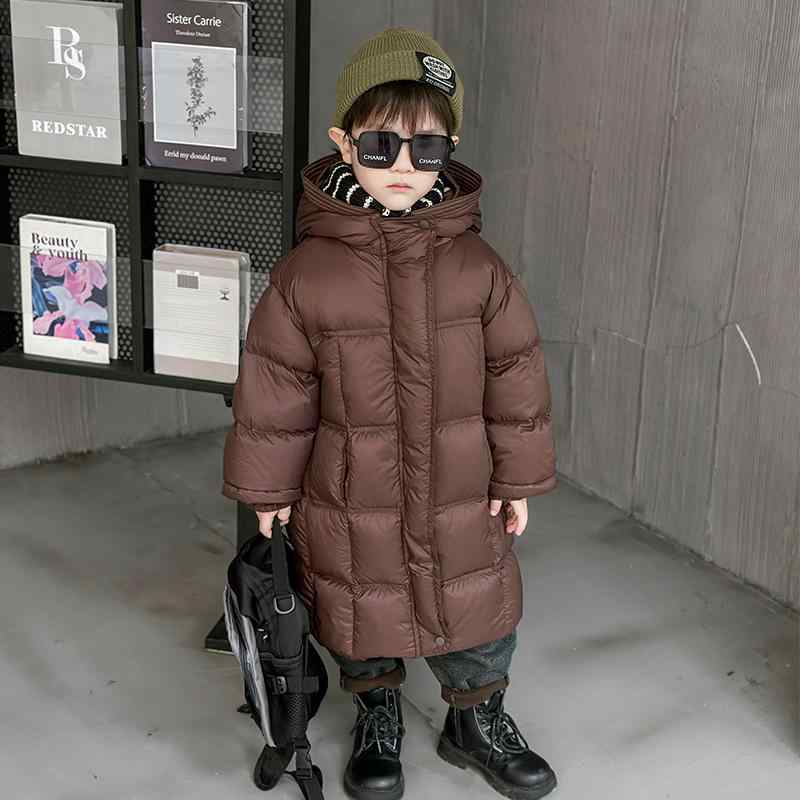 落ち込む上衣 厚地の外套 アウター キッズ 赤ちゃん 格好のいい 流行り物 御坊っちゃん 冬 ロング ホワイトダックダウン 生あたたかい 朦々たる 心地よい ボンネット付き添い人 防寒