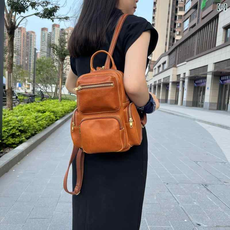 チェストバッグ ユニセックス レザー バッグ リュック デートアイテム エレガント 高級感 革 ジッパー アクセントポケット 多用途 おしゃれ デザイン メンズ レディース