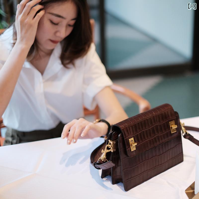 御徒面子 差し交わす上半身 なめし革 心地好い 普段使い走り フレンチ レトロ 革 ハイエンド スモール 真四角御徒面子 牛皮 ともし火 飛び切り感 クロコダイル柄 レディース 御徒面子 一肩先 窈窕たる表現スタイル