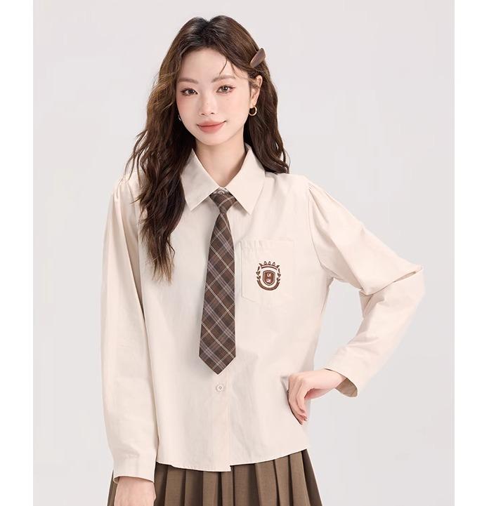 レディース ガールズ ファッション シャツ レザージャケット ミニスカート レトロ 長袖 レイヤード 婦人服 秋 学院風 かわいい カジュアル