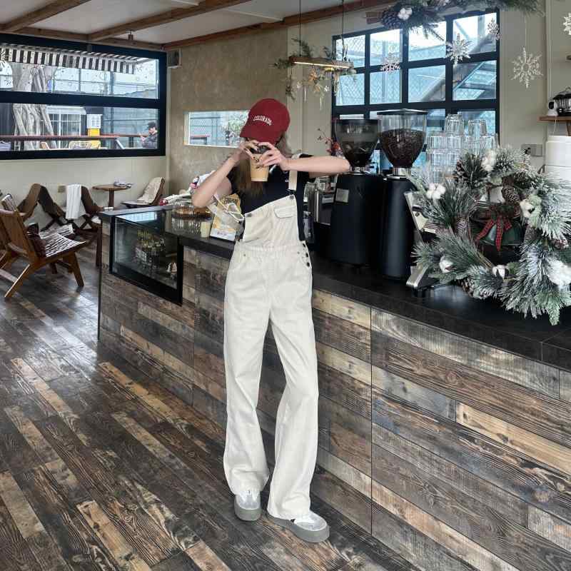 オーバーオール パンツ ゆったり らくちん 春夏 カジュアル 通学 アウトドア お出かけ 体型カバー ホームウェア 普段着 レディース ガールズ