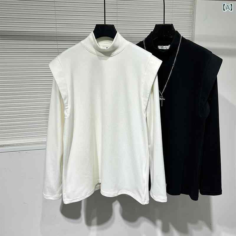 シャツ トップス 秋冬 フェイクツーピース 暖かい Tシャツ 長袖 トップス メンズ ファッション 弾性 レイヤリングシャツ カジュアル 無地 シンプル スタイリッシュ ストリート