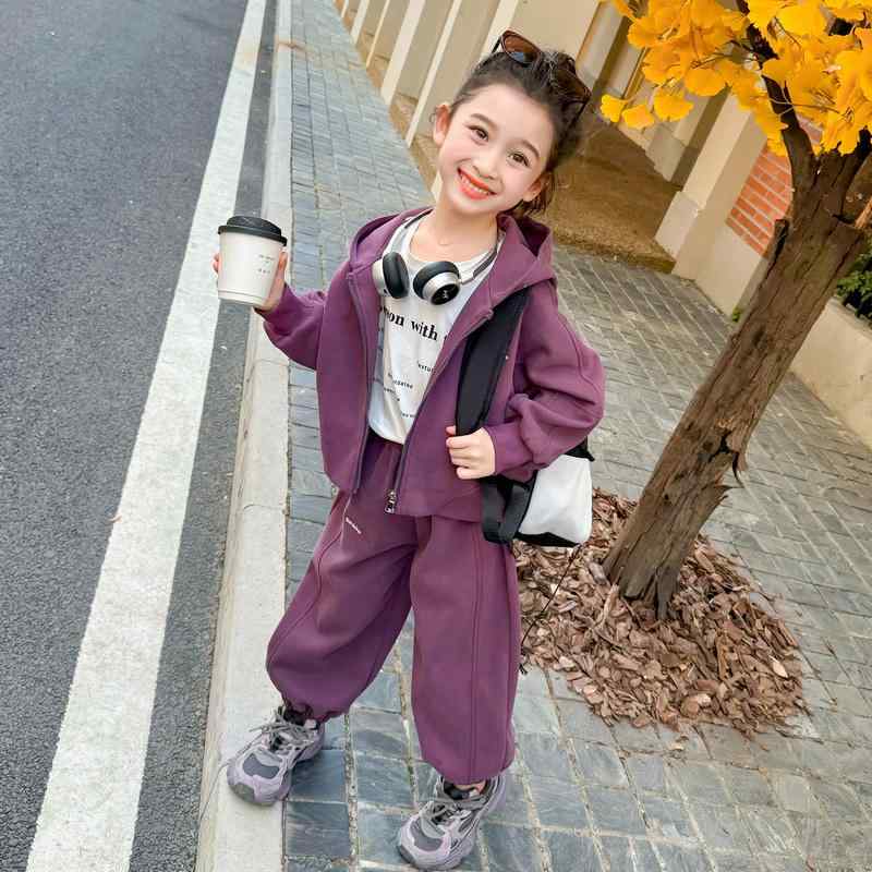 女の子 フリース パーカー パンツ セット 大人っぽい 秋冬 スタイリッシュ 子供 かわいい おしゃれ 快適 暖かい スポーティー 防寒 カジュアル ストリートファッション