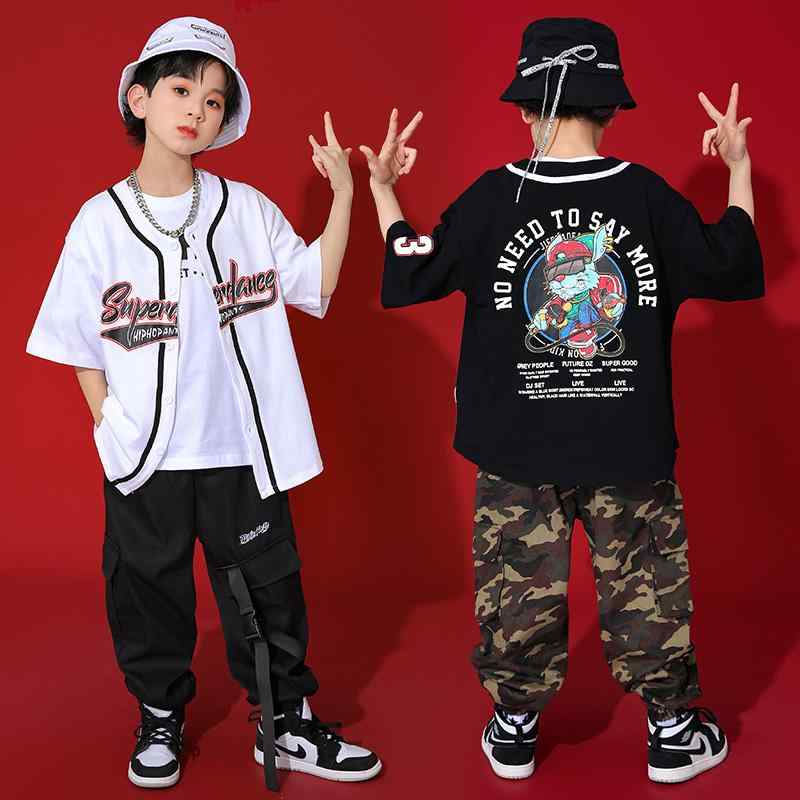 キッズ ストリート ファッション セットアップ 子供服 ヒップ ホップ クール ダンス パフォーマンス カジュアル 衣装 ユニセックス 4,262円