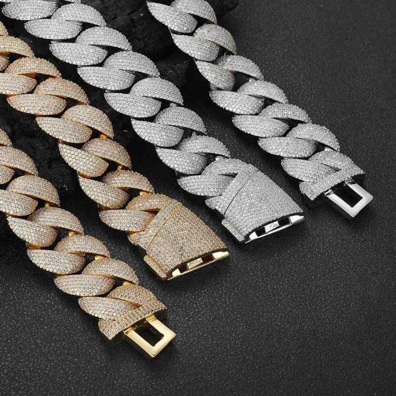 腕輪 HIPHOPジュエリーユニセックスアメリカヒップホップフル22粍バブルキューバチェーンジルコンネックレスメンズカップルレディース