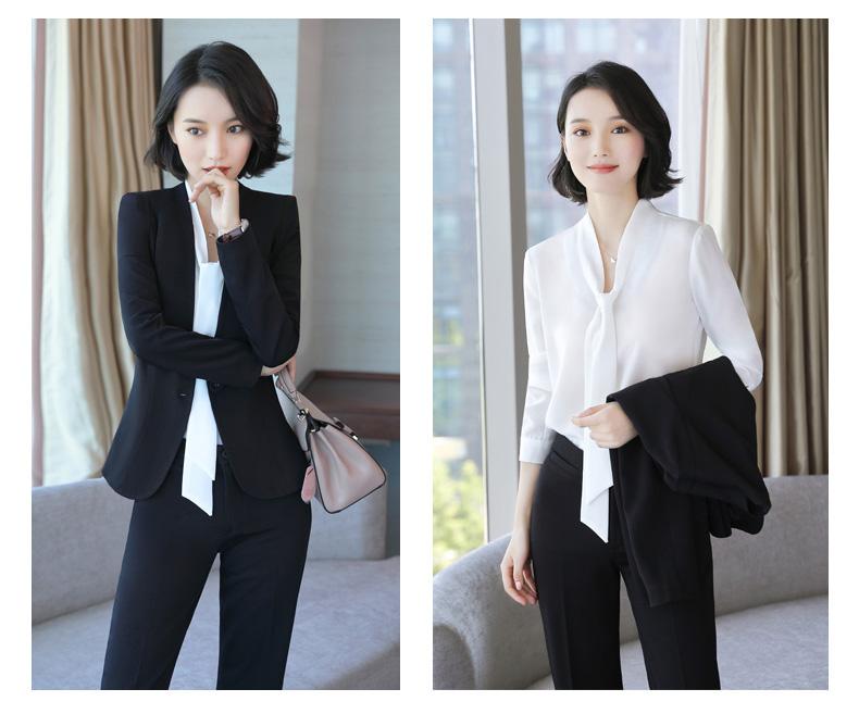 レディース ファッション トップス スーツ セット ジャケット ブレザー ズボン パンツ ロング シャツ カットソー 春秋 女性 爽やか 清潔感 オフィス 面接 参観日 ビジネス カジュアル フォーマル 作業服 婦人服｜ラ・グラーヌ