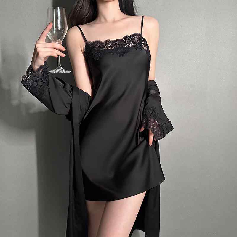 ベビードール ランジェリー パジャマ レディース 春夏秋 セクシー かわいい 魅惑的 魅惑的 冷感 レース キャミ 華奢 上品 長袖 ネグリジェ セット