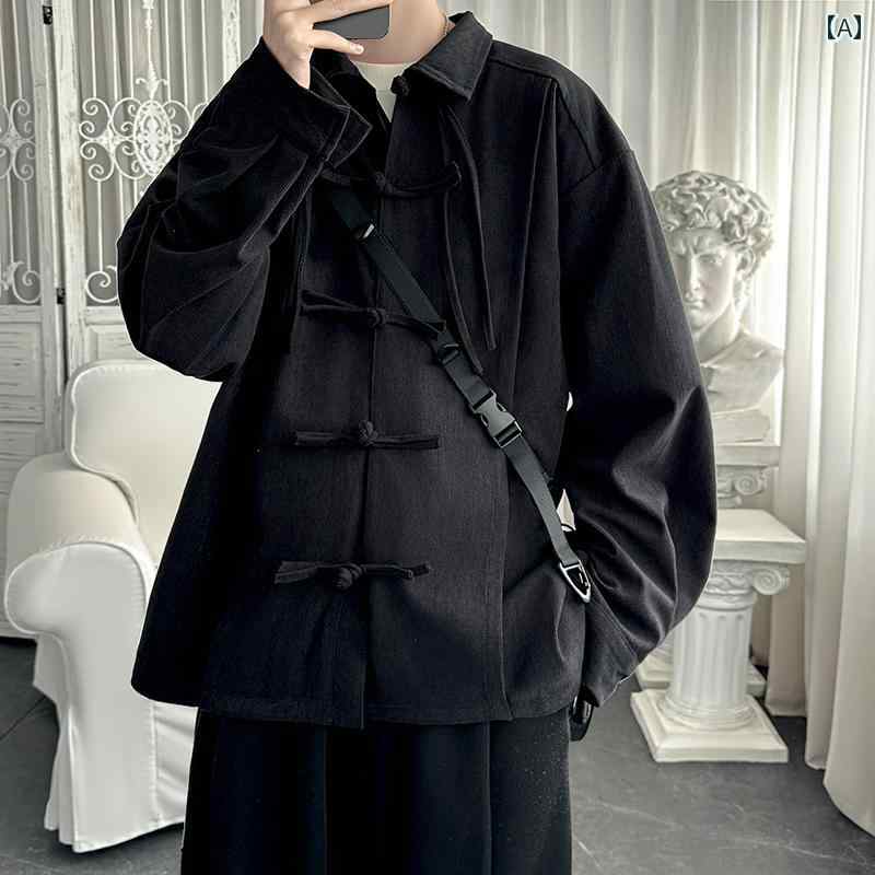 メンズ チャイナテイスト ジャケット 中華服 中国 服 ファッション カジュアル 普段着 レトロ ゆったり 男性 大きいサイズ 春秋｜ラ・グラーヌ