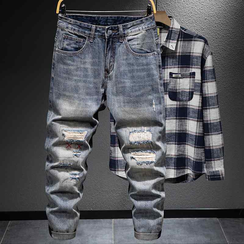 ボーイズ ジーンズ ダメージ加工ジーンズ ジーパン ストレートジーンズ デニムパンツ ウォッシュ加工 春秋 カジュアル レジャー 休日 デイリーユース メンズ