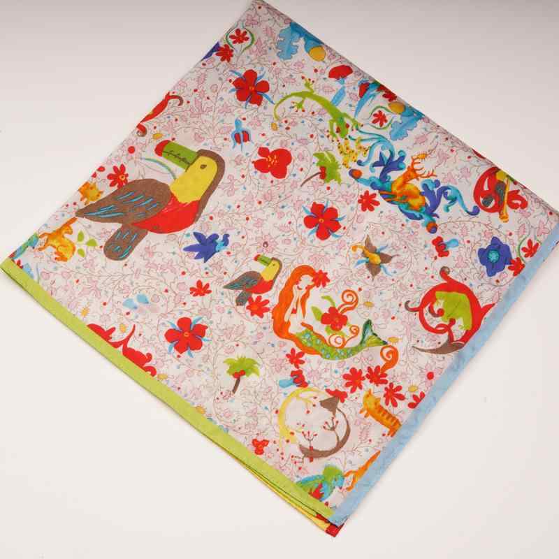 ハンカチ おしゃれ かわいい 文学 芸術 マーメイド 55cm 大判 綿 サテン 吸汗 コットン 雑貨 プレゼント ポップ 4,291円