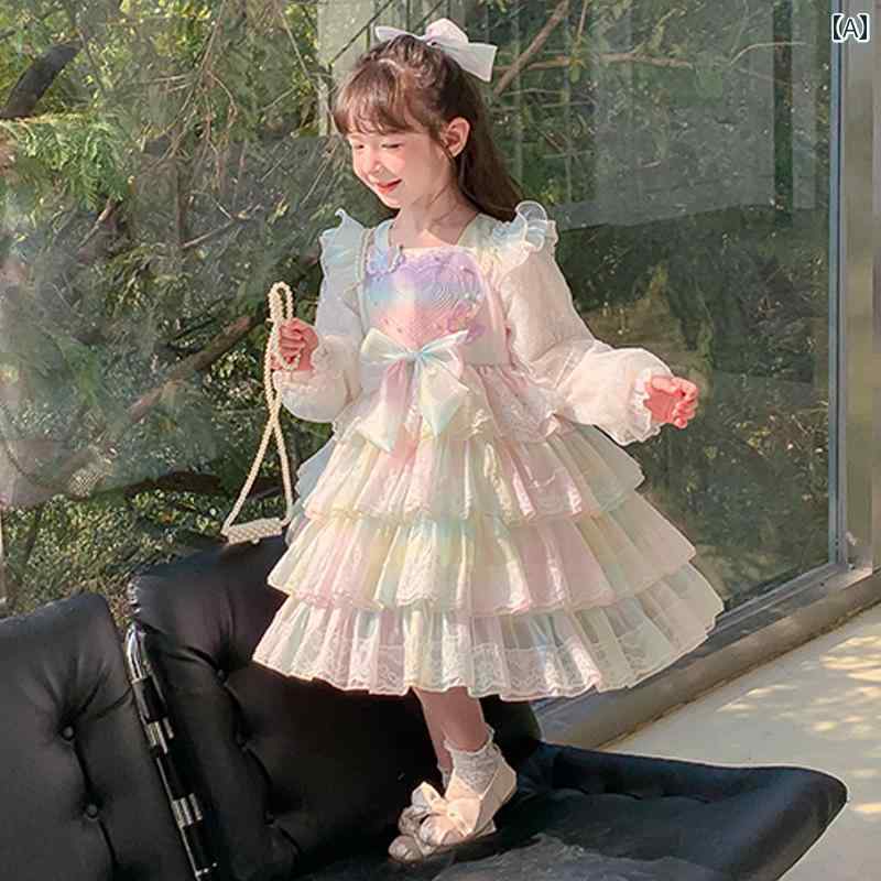 キッズ ゴージャスドレス プリンセス キャンディーカラー フェアリー セレモニー バースデー お姫様 ドレス 高級感 女の子 ロリータドレス 子供用 春 ドレス 子供用 スイート ガーゼ ドレス|ラ・グラーヌ